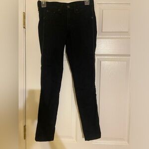 rag &bone jeans skinny navy denim with authentic leather accents